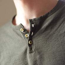 Load image into Gallery viewer, Men's Henley Neck Long Sleeve