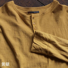 Load image into Gallery viewer, Men's Henley Neck Long Sleeve