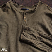 Load image into Gallery viewer, Men's Henley Neck Long Sleeve