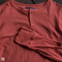 Load image into Gallery viewer, Men's Henley Neck Long Sleeve