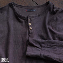 Load image into Gallery viewer, Men's Henley Neck Long Sleeve