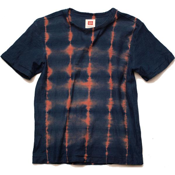 Shibori Tie-Dyed Loop Wheel Organic Cotton T-shirt Short slv “Scales”