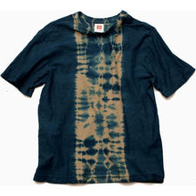 Load image into Gallery viewer, Shibori Tie-Dyed Loop Wheel Organic Cotton T-shirt Short slv “Zebra Stripe”
