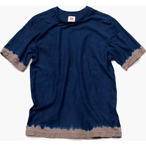 Shibori Tie-Dyed Loop Wheel Organic Cotton T-shirt Short slv “Edge”