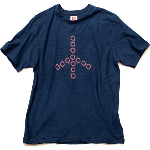 Shibori Tie-Dyed Loop Wheel Organic Cotton T-shirt Short slv “Peacemark”